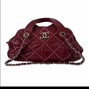 Chanel Red Quilted Leather Handbag
